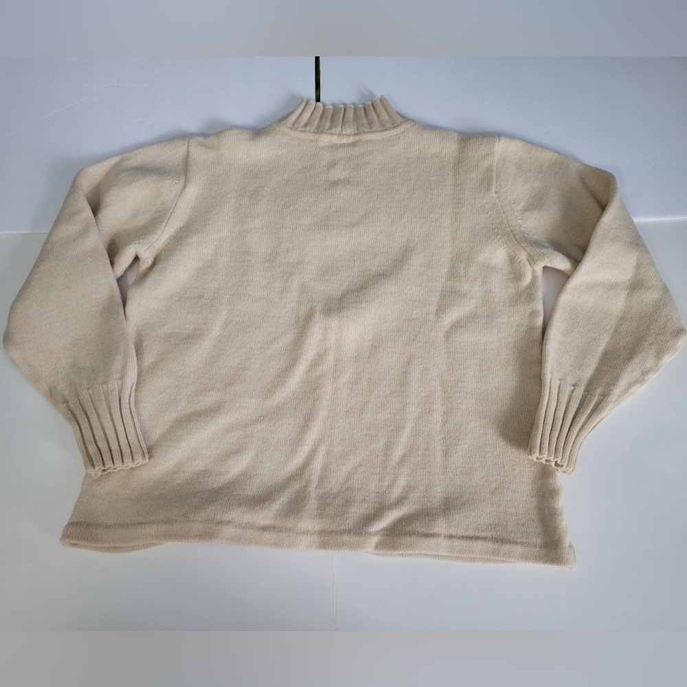 BODE Vintage Cream Colored Mock Neck Knitted Long Sleeve Pullover Sweater - Picture 2 of 8